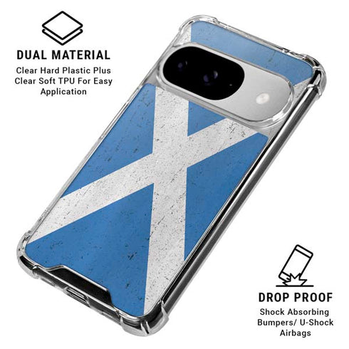 Scotland Flag Distressed Google Pixel 10 Clear Case